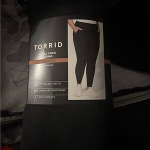 Torrid Black Fleece Lined Leggings with Pockets